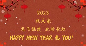 時間流逝的腳步，擋不住我們對過去的回望， 遠(yuǎn)方未知的艱苦，奪不走我們對前程的向往。 2023，祝大家兔飛猛進(jìn)  業(yè)績長虹！